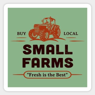 Small Farms Buy Local Outdoor Market Tractor Farmers Retro Sticker